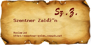 Szentner Zalán névjegykártya