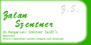 zalan szentner business card